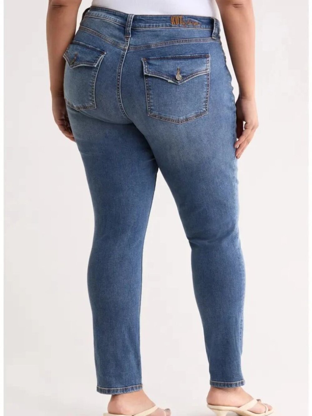 Kut From the Kloth Women Jeans Size 24W Blue Katy Boyfriend Rear Flap Pockets - Picture 3 of 8